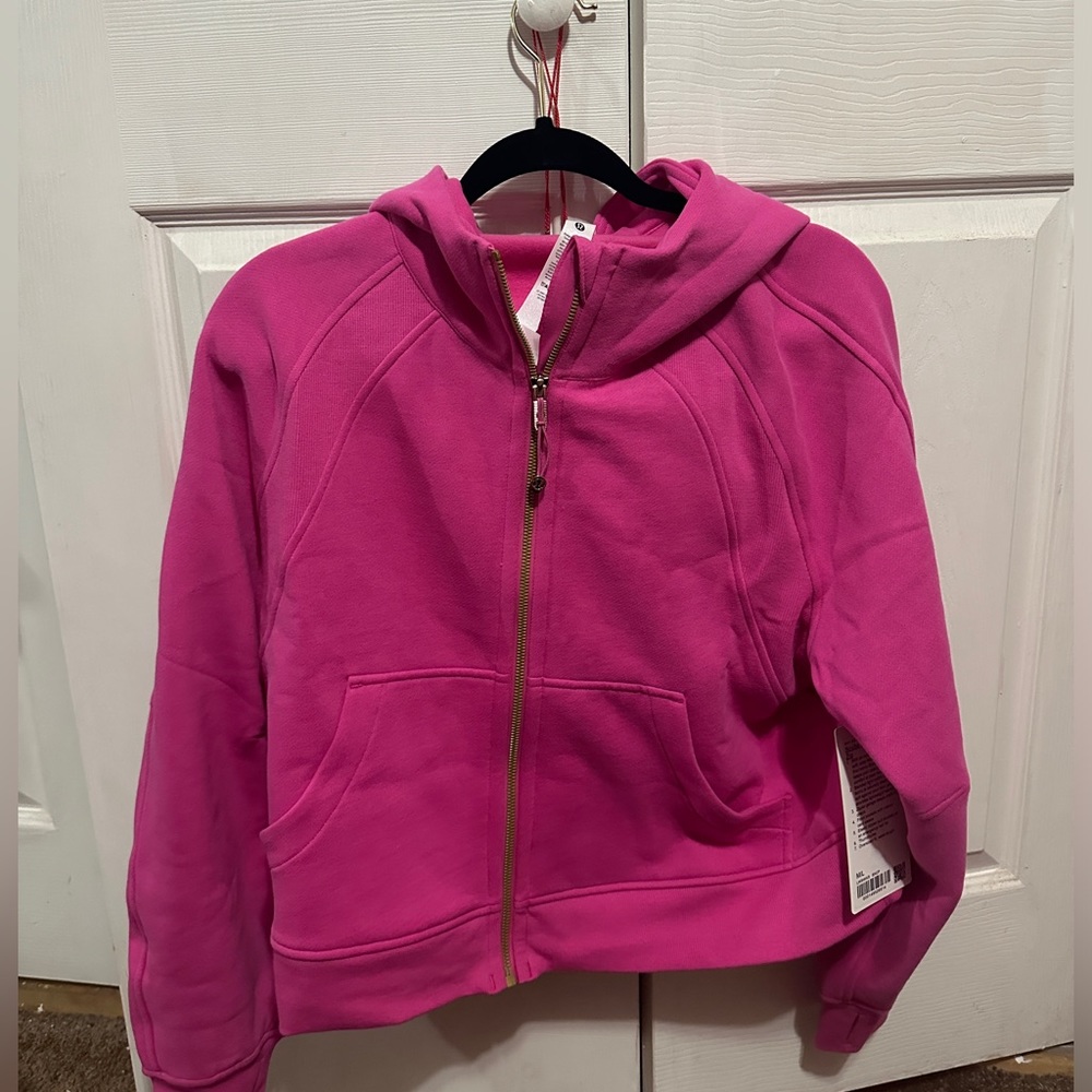 lululemon scuba oversized full zip hoodie sonic pink gold